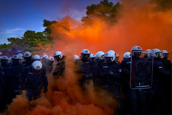 The beginning of the first major demonstration, “Welcome to Hell”, at the G20 in Hamburg, Germany. Protesters in the city continued to riot over the next three days during the summit.